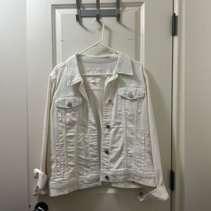 LC Lauren Conrad Cream Jean Jacket Casual Chic